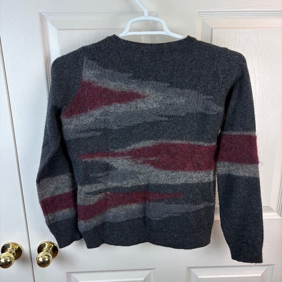 Eric Bompard Cashmere Mohair Glitter Gray Burgundy Sweater - Picture 5 of 5